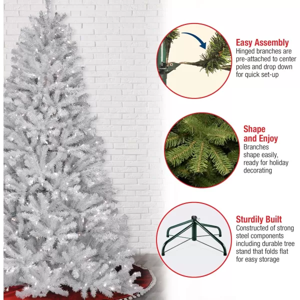 National Tree Company PreLit Artificial Full Christmas Tree White North Valley Spruce White Lights Includes Stand 9 Feet7 ft Tree