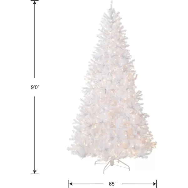 National Tree Company PreLit Artificial Full Christmas Tree White North Valley Spruce White Lights Includes Stand 9 Feet9 ft Tree