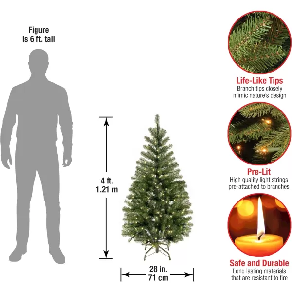 National Tree Company PreLit Artificial Slim Christmas Tree Green Aspen Spruce White Lights Includes Stand 6 Feet4 ft