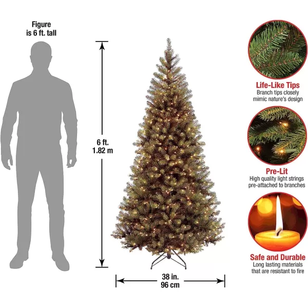 National Tree Company PreLit Artificial Slim Christmas Tree Green Aspen Spruce White Lights Includes Stand 6 Feet6 ft