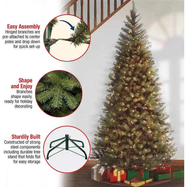 National Tree Company PreLit Artificial Slim Christmas Tree Green Aspen Spruce White Lights Includes Stand 6 Feet6 ft