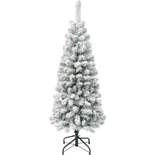 National Tree Company First Traditions Acacia Flocked Tree Slim Christmas Tree 45 ft45 Feet