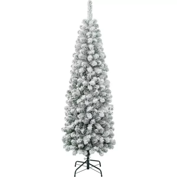 National Tree Company First Traditions Acacia Flocked Tree Slim Christmas Tree 45 ft6 feet