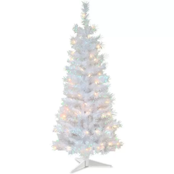 National Tree Company PreLit Artificial Christmas Tree Pink Tinsel White Lights Includes Stand 4 feetWhite