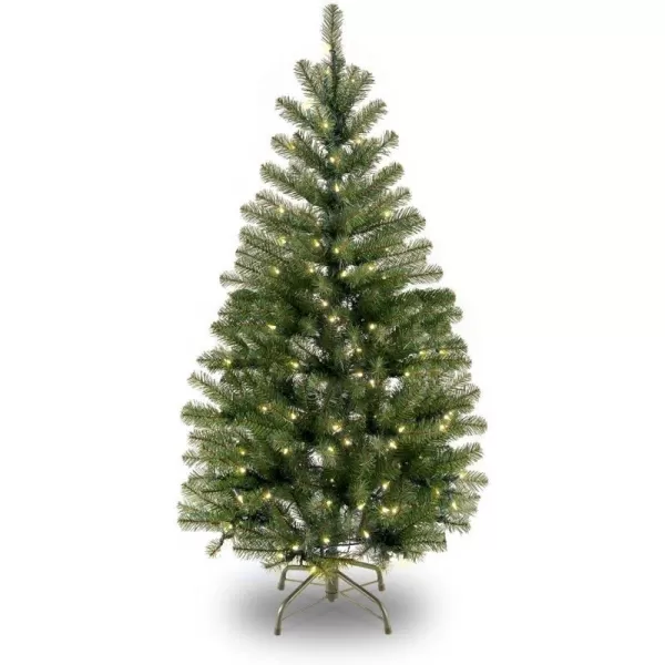 National Tree Company PreLit Artificial Slim Christmas Tree Green Aspen Spruce White Lights Includes Stand 6 Feet4 ft