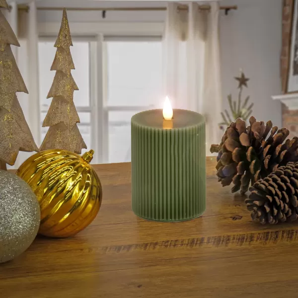 HGTV Home Collection Georgetown Real Motion Flameless Candle With Remote Green with Warm White LED Lights Battery Powered 7 inHGTV Home Collection Georgetown Real Motion Flameless Candle With Remote Green with Warm White LED Lights Battery Powered 7 in