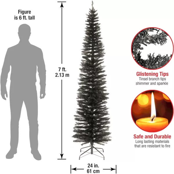 National Tree Company Artificial Christmas Tree Black Tinsel Includes Stand 7 feetNational Tree Company Artificial Christmas Tree Black Tinsel Includes Stand 7 feet