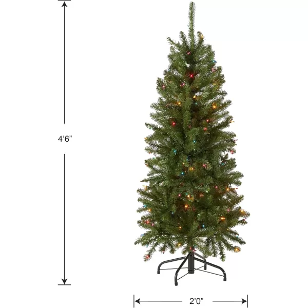 National Tree Company Artificial PreLit Slim Christmas Tree Green Kingswood Fir Multicolor Lights Includes Stand 65 Feet45 ft Christmas Tree