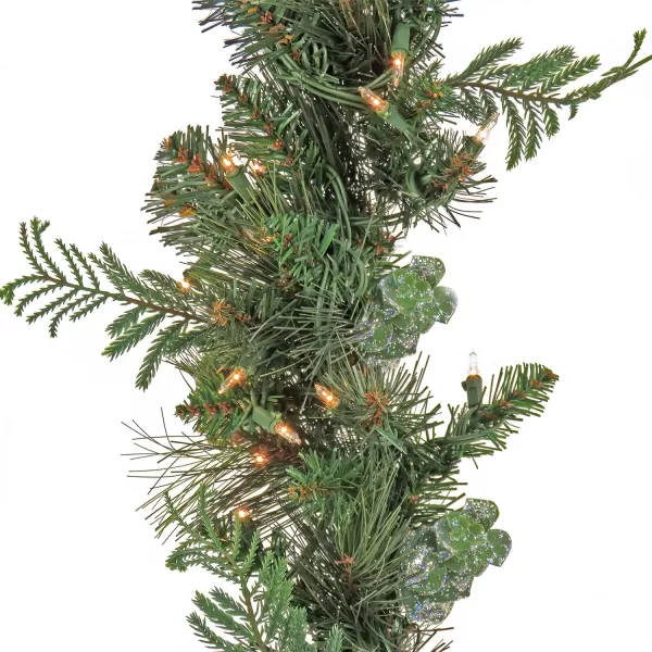 National Tree Company First Traditions PreLit Christmas North Conway Garland with Pinecones Warm White LED Lights Battery Operated 9 ftNational Tree Company First Traditions PreLit Christmas North Conway Garland with Pinecones Warm White LED Lights Battery Operated 9 ft