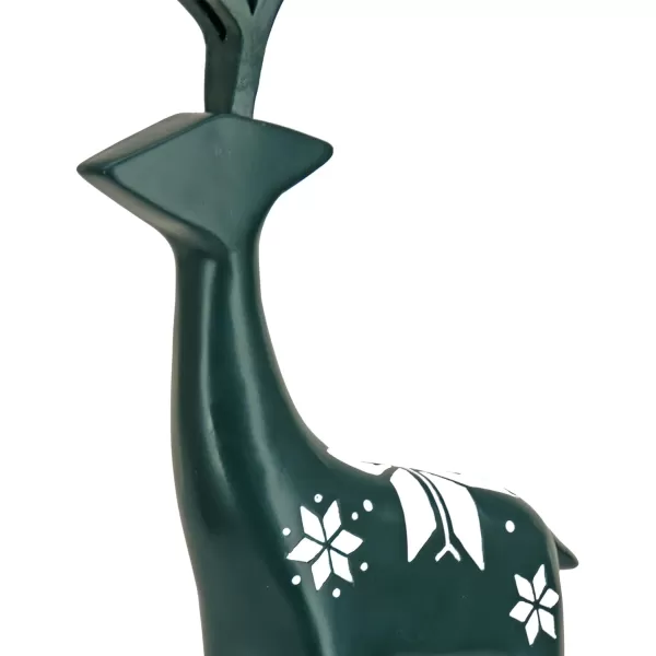 National Tree Company HGTV Home Collection Swiss Chic Deer Decor Deep Green 15inNational Tree Company HGTV Home Collection Swiss Chic Deer Decor Deep Green 15in