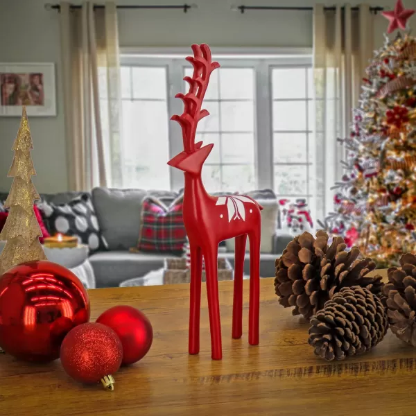 National Tree Company HGTV Home Collection Swiss Chic Deer Decor Red 12inNational Tree Company HGTV Home Collection Swiss Chic Deer Decor Red 12in