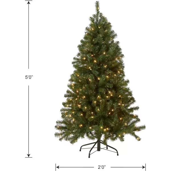 National Tree Company PreLit Artificial Full Christmas Tree Green North Valley Spruce White Lights Includes Stand 5 FeetNational Tree Company PreLit Artificial Full Christmas Tree Green North Valley Spruce White Lights Includes Stand 5 Feet