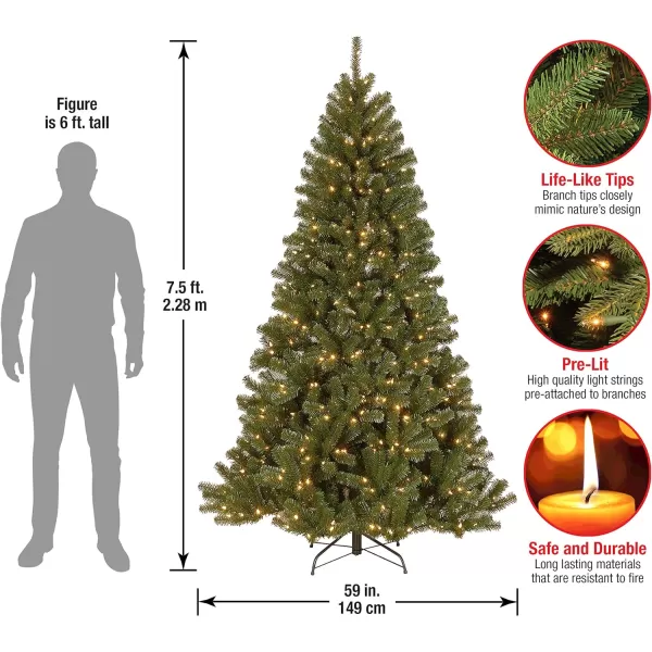 National Tree Company PreLit Artificial Giant Christmas Tree Green North Valley Spruce White Lights Includes Stand 16 Feet75 ft