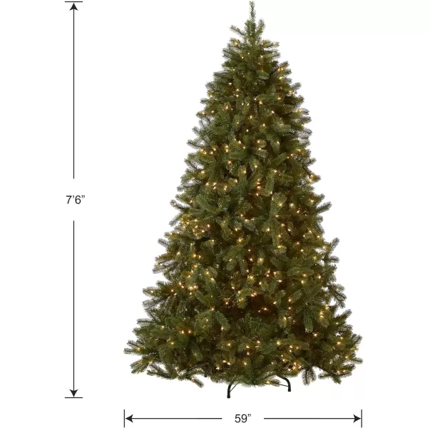 National Tree Company PreLit Feel Real Artificial Full Downswept Christmas Tree Green Douglas Fir White Lights Includes Stand 75 feet75 ft Christmas Tree