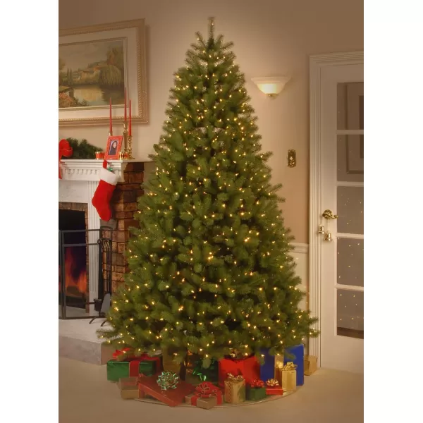 National Tree Company Prelit Feel Real Artificial Full Downswept Christmas Tree Green Douglas Fir Dual Color LED Lights Includes Stand 9 feet9 ft Christmas Tree  Crestwood Spruce  24 inch