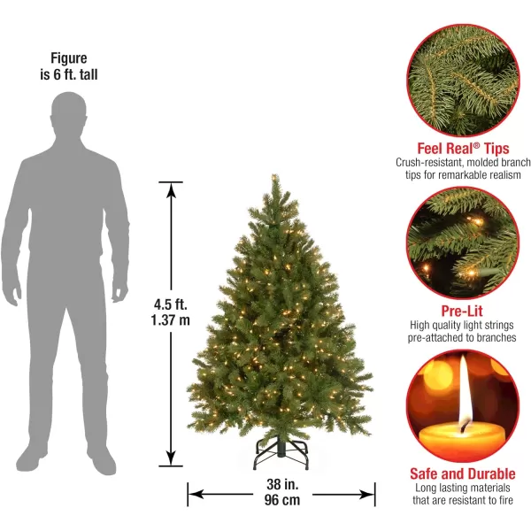 National Tree Company Prelit Feel Real Artificial Giant Downswept Christmas Tree Green Douglas Fir White Lights Includes Stand 10 feet45 ft Christmas Tree