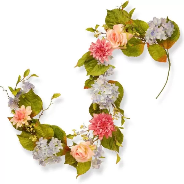 National Tree 70 Inch Floral Garland with Hydrangeas Roses and Dahlia Flowers RASHYX05241National Tree 70 Inch Floral Garland with Hydrangeas Roses and Dahlia Flowers RASHYX05241