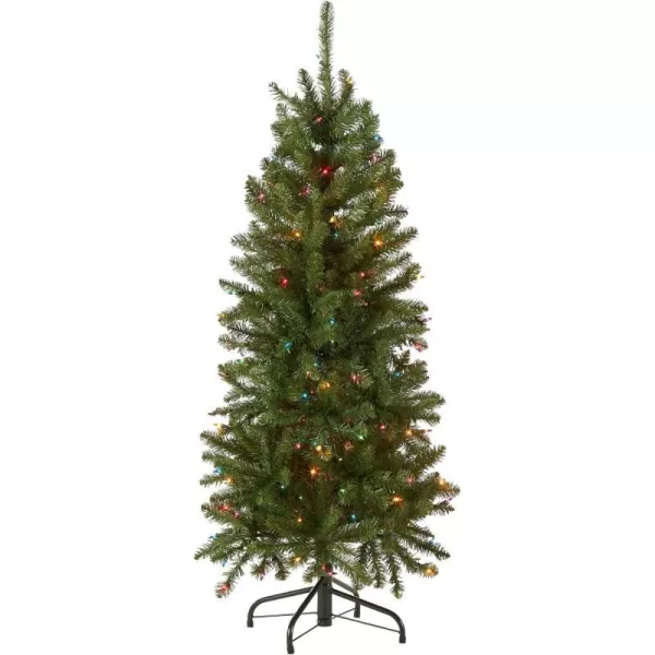 National Tree Company Artificial PreLit Slim Christmas Tree Green Kingswood Fir Multicolor Lights Includes Stand 65 Feet45 ft Christmas Tree