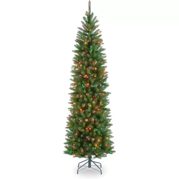 National Tree Company Artificial PreLit Slim Christmas Tree Green Kingswood Fir Multicolor Lights Includes Stand 65 Feet75 ft Christmas Tree