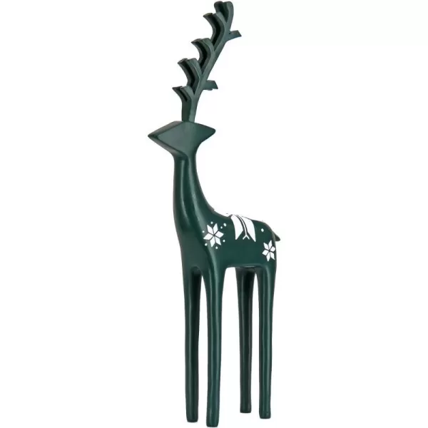 National Tree Company HGTV Home Collection Swiss Chic Deer Decor Deep Green 15inNational Tree Company HGTV Home Collection Swiss Chic Deer Decor Deep Green 15in