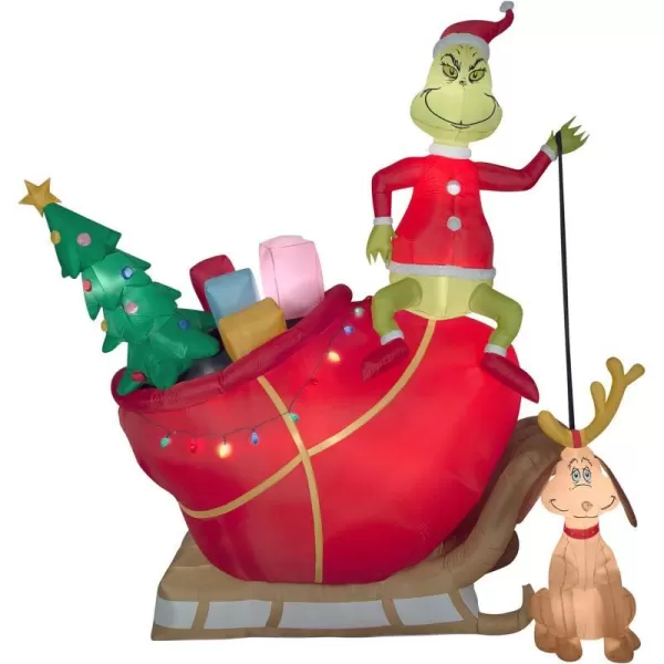 National Tree Company Inflatable Grinch in A Sleigh with Max The Dog LED Lights Plug in Christmas Collection 12 FeetNational Tree Company Inflatable Grinch in A Sleigh with Max The Dog LED Lights Plug in Christmas Collection 12 Feet