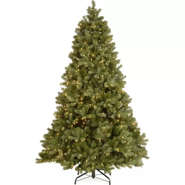 National Tree Company PreLit Feel Real Artificial Full Downswept Christmas Tree Green Douglas Fir White Lights Includes Stand 75 feet75 ft Christmas Tree