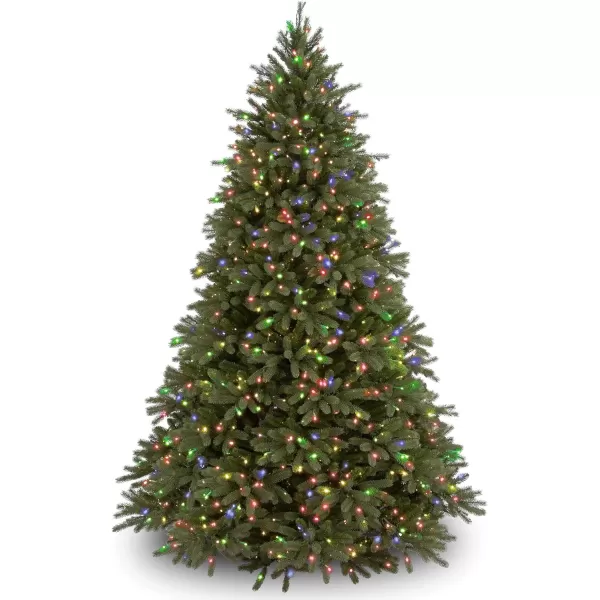 National Tree Company Feel Real Prelit Artificial Christmas Tree  Includes Prestrung MultiColor Lights and Stand  Jersey Fraser Fir  75 ft75 ft Tree  Garland Crestwood Spruce