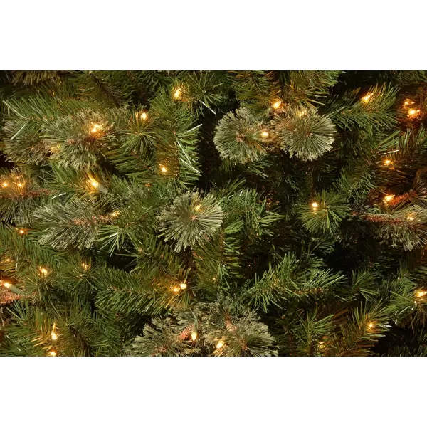 National Tree Company PreLit Artificial Christmas Garland Green Atlanta Spruce White Lights Plug In Christmas Collection 9 Feet4 Foot Entrance Tree with Clear Lights