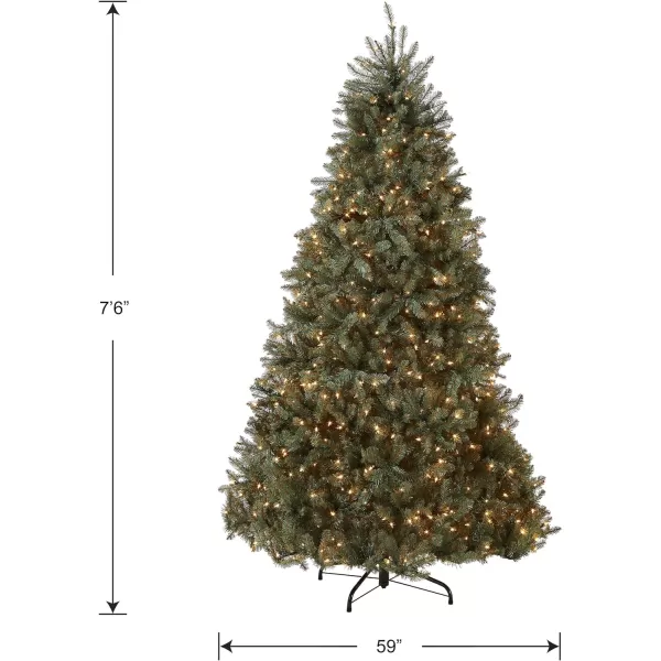 National Tree Company PreLit Artificial Full Christmas Tree Blue Dunhill Fir White Lights Includes Stand 75 Feet75 ft