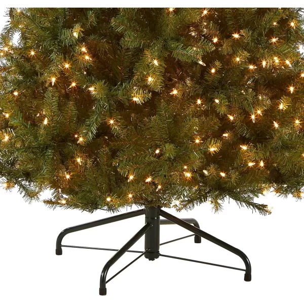 National Tree Company PreLit Artificial Slim Christmas Tree Green Dunhill Fir White Lights Includes Stand 12 Feet65 ft