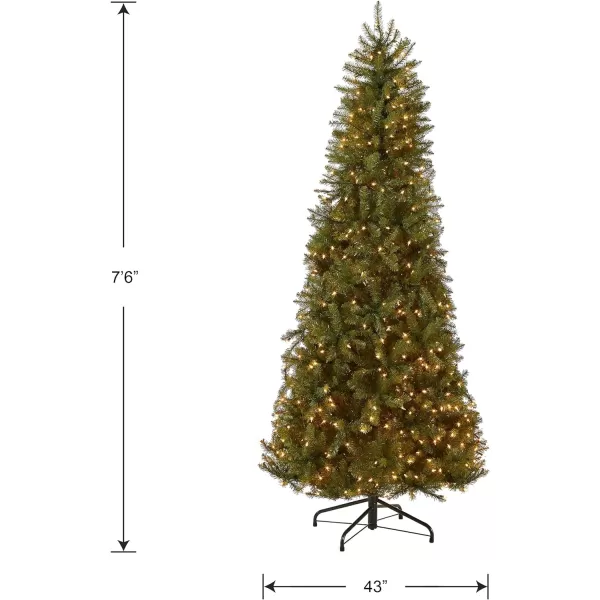 National Tree Company PreLit Artificial Slim Christmas Tree Green Dunhill Fir White Lights Includes Stand 12 Feet75 ft