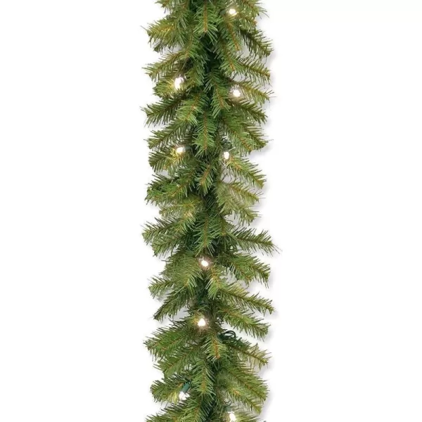 National Tree Company PreLit Artificial Christmas Garland Green Norwood Fir White Lights Battery Operated Christmas Collection 9 FeetBattery Operated