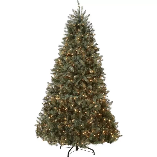 National Tree Company PreLit Artificial Full Christmas Tree Blue Dunhill Fir White Lights Includes Stand 75 Feet75 ft