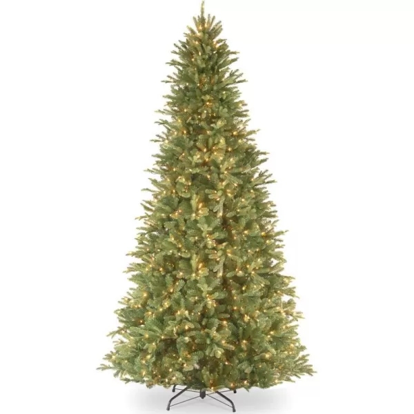 National Tree Company PreLit Artificial Giant Slim Christmas Tree Green Tiffany Fir White Lights Includes Stand 12 Feet12 ft