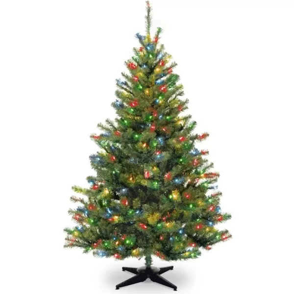 National Tree Company PreLit Artificial Medium Christmas Tree Green Kincaid Spruce Multicolor Lights Includes Stand 4 Feet6 ft