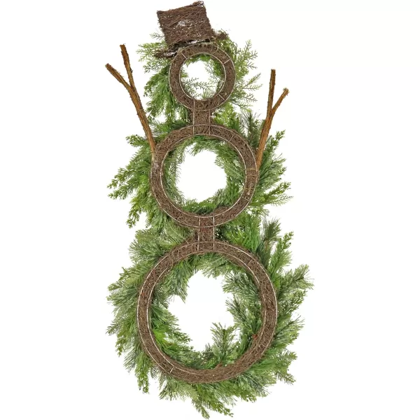 HGTV Home Collection AntiUV Snowman Wreath Green 44inHGTV Home Collection AntiUV Snowman Wreath Green 44in