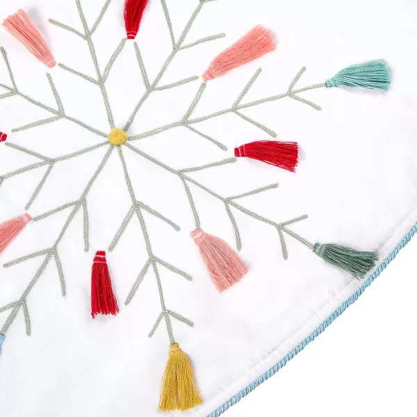 HGTV Home Collection Boho Velvet Snowflake Embroidered Tree Skirt Multicolor 54inHGTV Home Collection Boho Velvet Snowflake Embroidered Tree Skirt Multicolor 54in