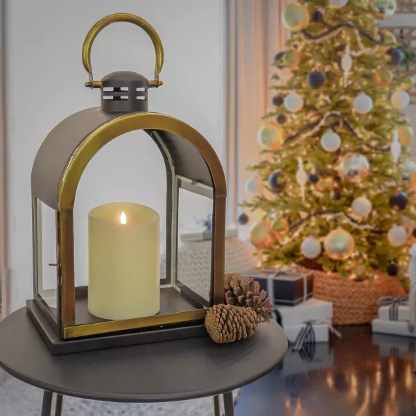 HGTV Home Collection Dome Lantern Christmas Themed Home Decor Small Black and Gold 18 inHGTV Home Collection Dome Lantern Christmas Themed Home Decor Small Black and Gold 18 in