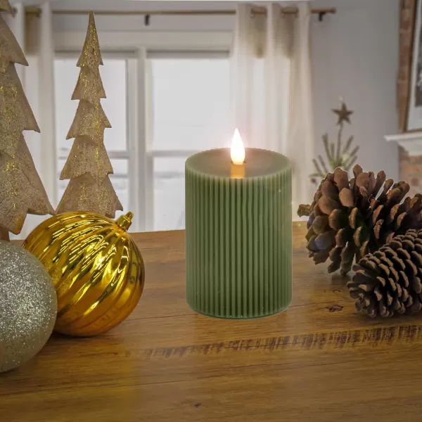 HGTV Home Collection Georgetown Real Motion Flameless Candle With Remote Green with Warm White LED Lights Battery Powered 9 inHGTV Home Collection Georgetown Real Motion Flameless Candle With Remote Green with Warm White LED Lights Battery Powered 9 in