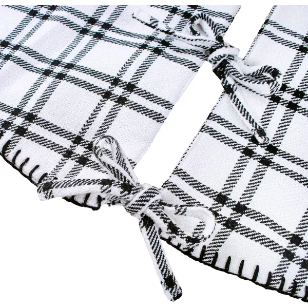 HGTV Home Collection Plaid Whipstitch Tree Skirt Black and White 48inHGTV Home Collection Plaid Whipstitch Tree Skirt Black and White 48in