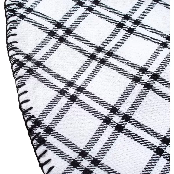 HGTV Home Collection Plaid Whipstitch Tree Skirt Black and White 48inHGTV Home Collection Plaid Whipstitch Tree Skirt Black and White 48in