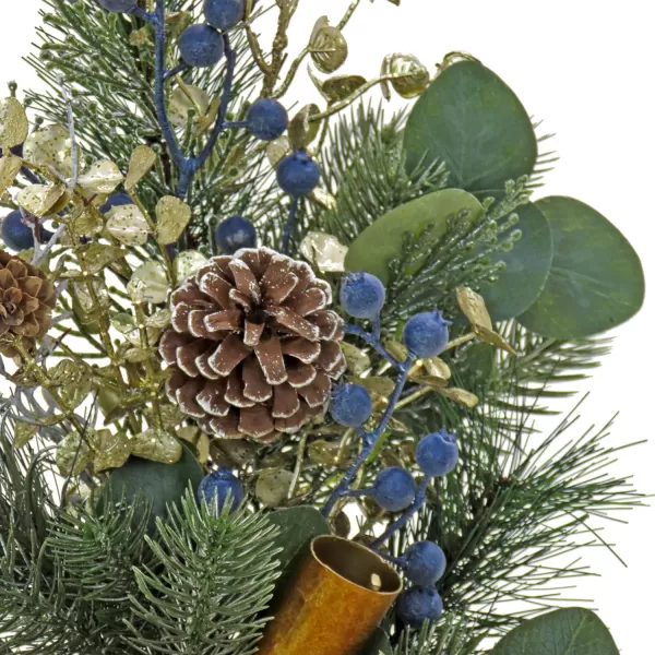 HGTV Home Collection Unlit Swiss Chic Artificial Spray Pair Set of 2 with Pinecones Berries Bells and Mixed Branch Tips Unlit HGTV Home Collection Blue 28inHGTV Home Collection Unlit Swiss Chic Artificial Spray Pair Set of 2 with Pinecones Berries Bells and Mixed Branch Tips Unlit HGTV Home Collection Blue 28in