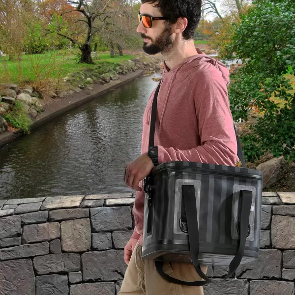 National Outdoor Living Grey Stripe Soft Cooler BagNational Outdoor Living Grey Stripe Soft Cooler Bag