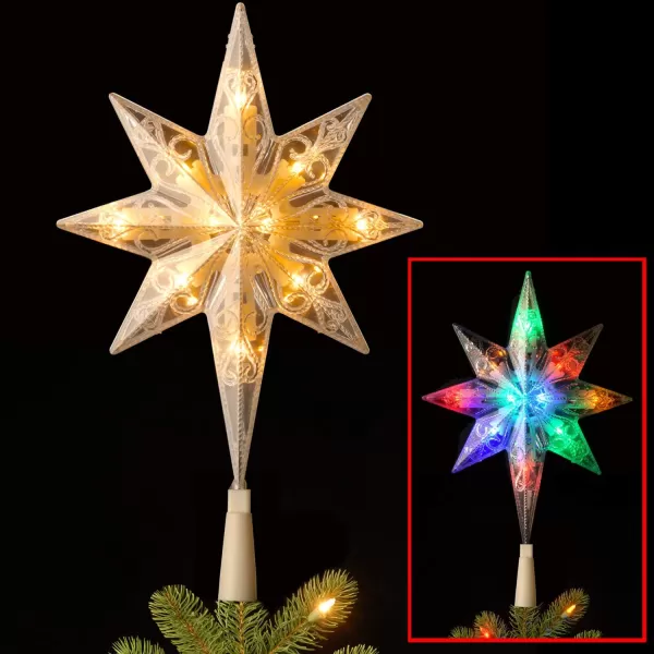 National Tree 11 Inch Bethlehem Star Tree Topper with 10 Battery Operated Dual Color LED Lights with 9 Functions TA2111LB1National Tree 11 Inch Bethlehem Star Tree Topper with 10 Battery Operated Dual Color LED Lights with 9 Functions TA2111LB1