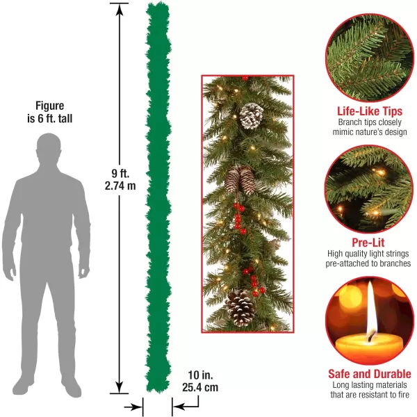 National Tree Company Artificial Christmas Centerpiece  Includes 3 Candle Holders Red Berries Pine Cones and Steal Base  Frosted Berry  30 InchCandleholder Sets  Garlands Green