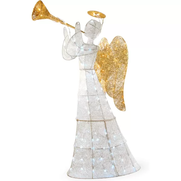 National Tree Company Artificial Christmas Dcor Includes PreStrung White LED Lights and Ground Stakes 5 ft Crystal SnowmanCollectible Figurines  Crystal Angel5 ft