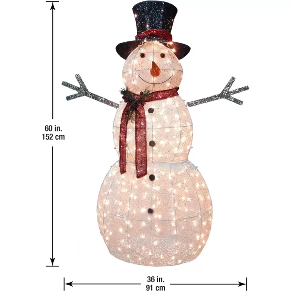 National Tree Company Artificial Christmas Dcor Includes PreStrung White LED Lights and Ground Stakes 5 ft Crystal SnowmanCollectible Figurines  Crystal Angel5 ft