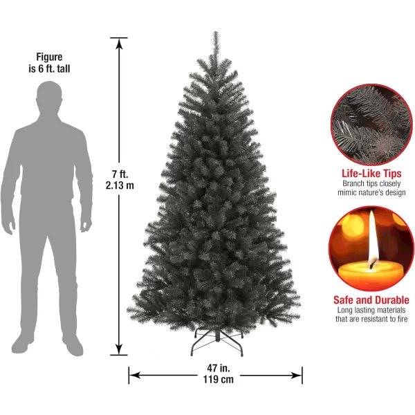 National Tree Company Artificial Full Christmas Tree Black North Valley Spruce Includes Stand 65 Feet7 ft