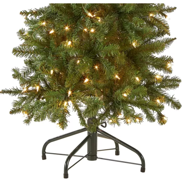 National Tree Company Artificial PreLit Slim Christmas Tree Green Kingswood Fir White Lights Includes Stand 45 Feet45 ft