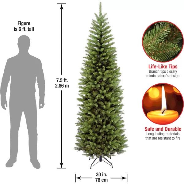 National Tree Company Artificial Slim Christmas Tree Green Kingswood Fir Includes Stand 12 FeetTree  Christmas Tree 75 Feet